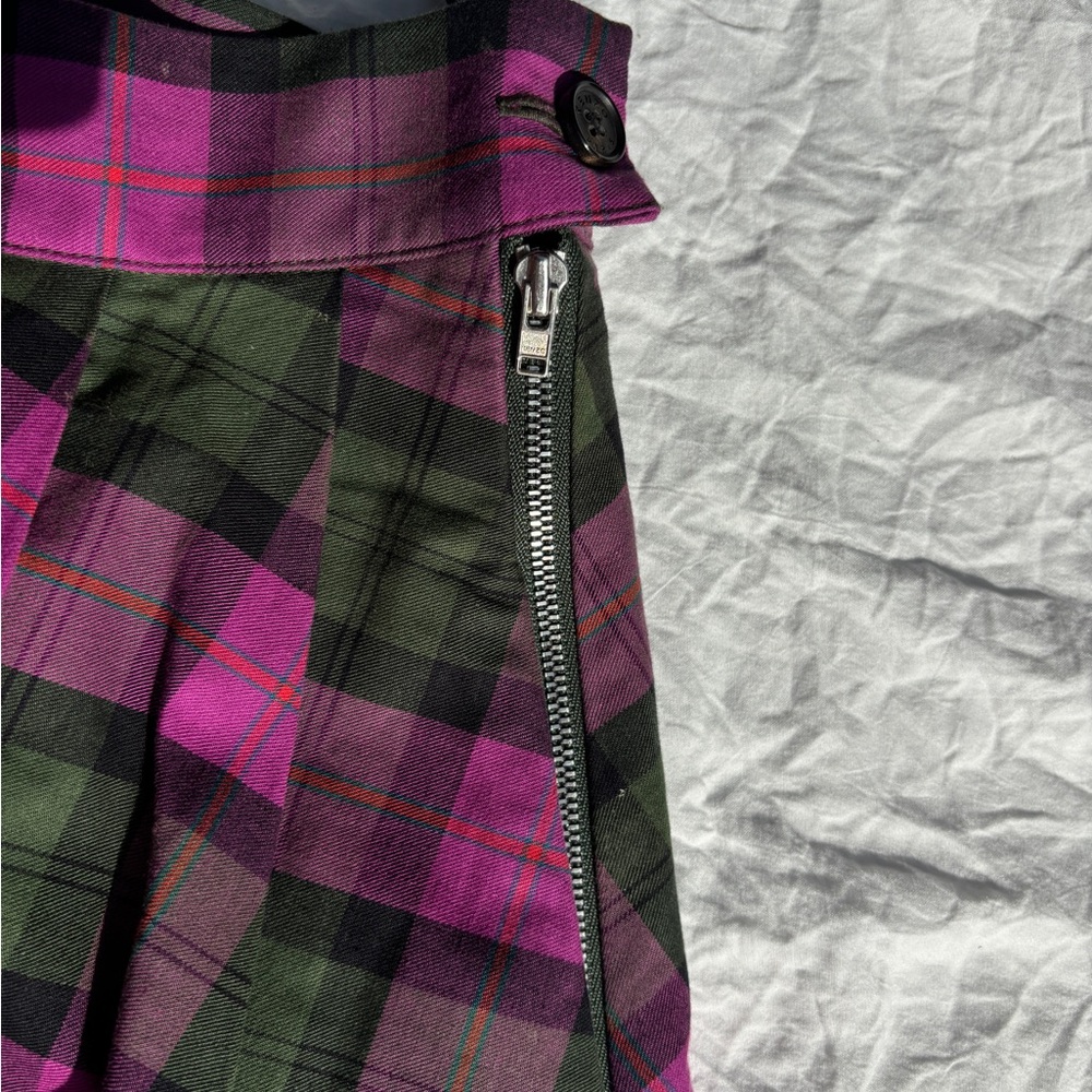 Kenzo Olive Suede A-Line Skirt - Picture 4 of 6